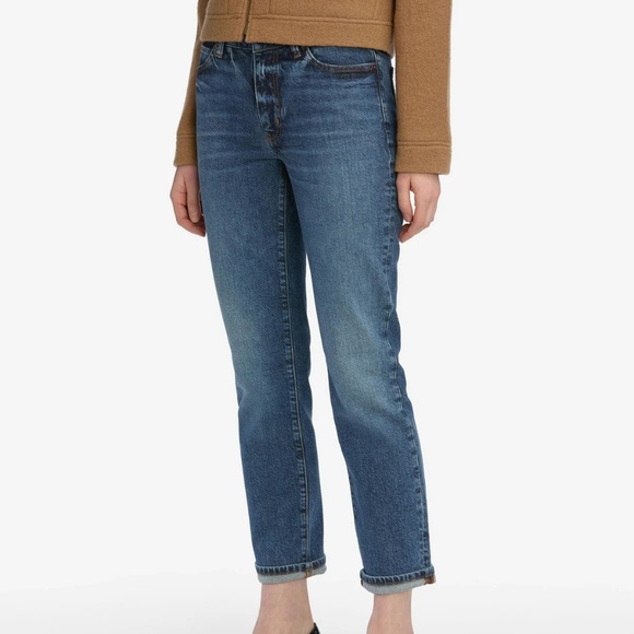 NWOT  Frame Denim The Borrowed Jeans Size: 27 Blue, Mid-Rise, Straight - Picture 1 of 11